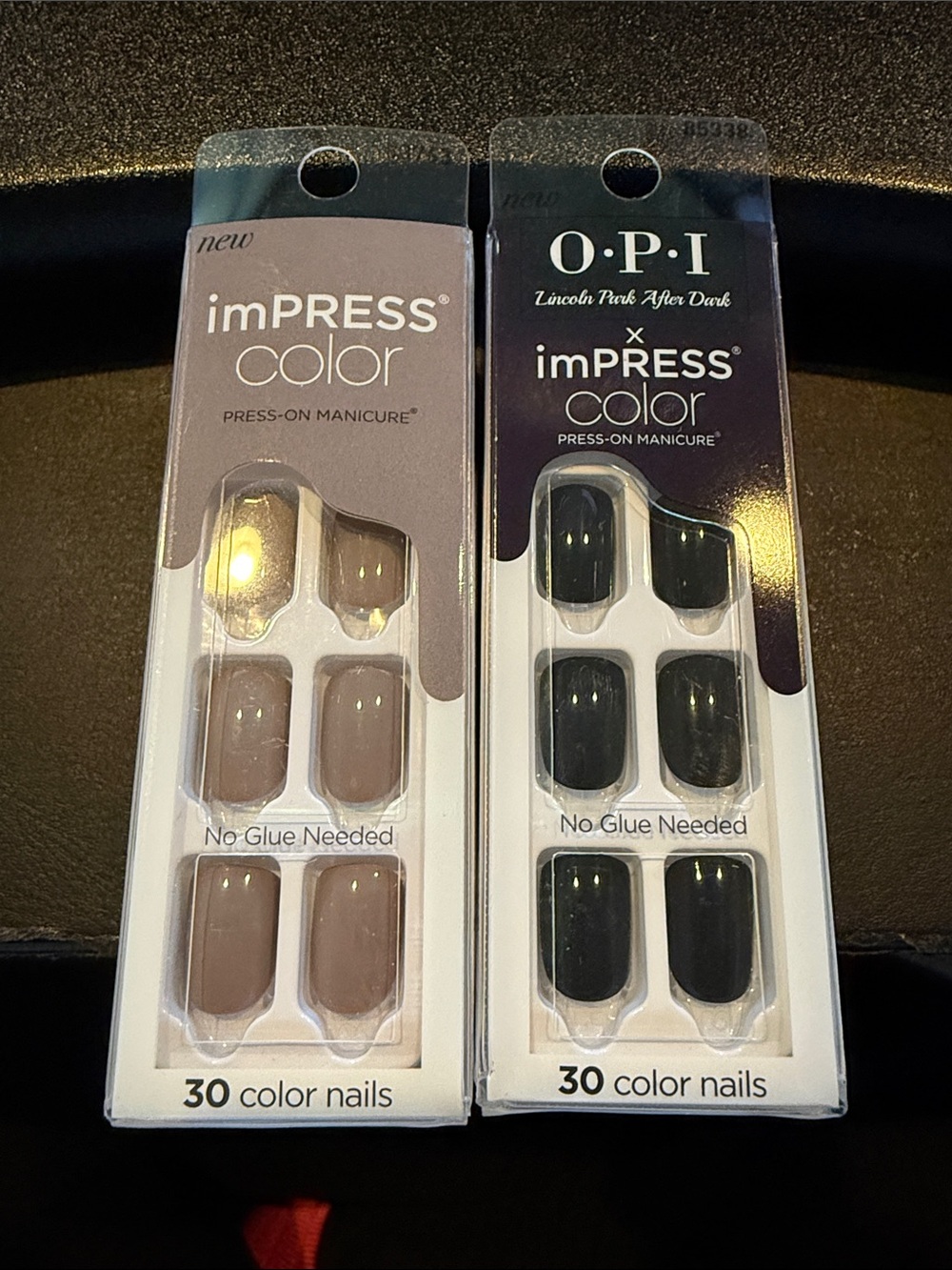 Set of 2 OPI impress  Nails in Lincoln park after dark & Taupe  - 30 Count Each